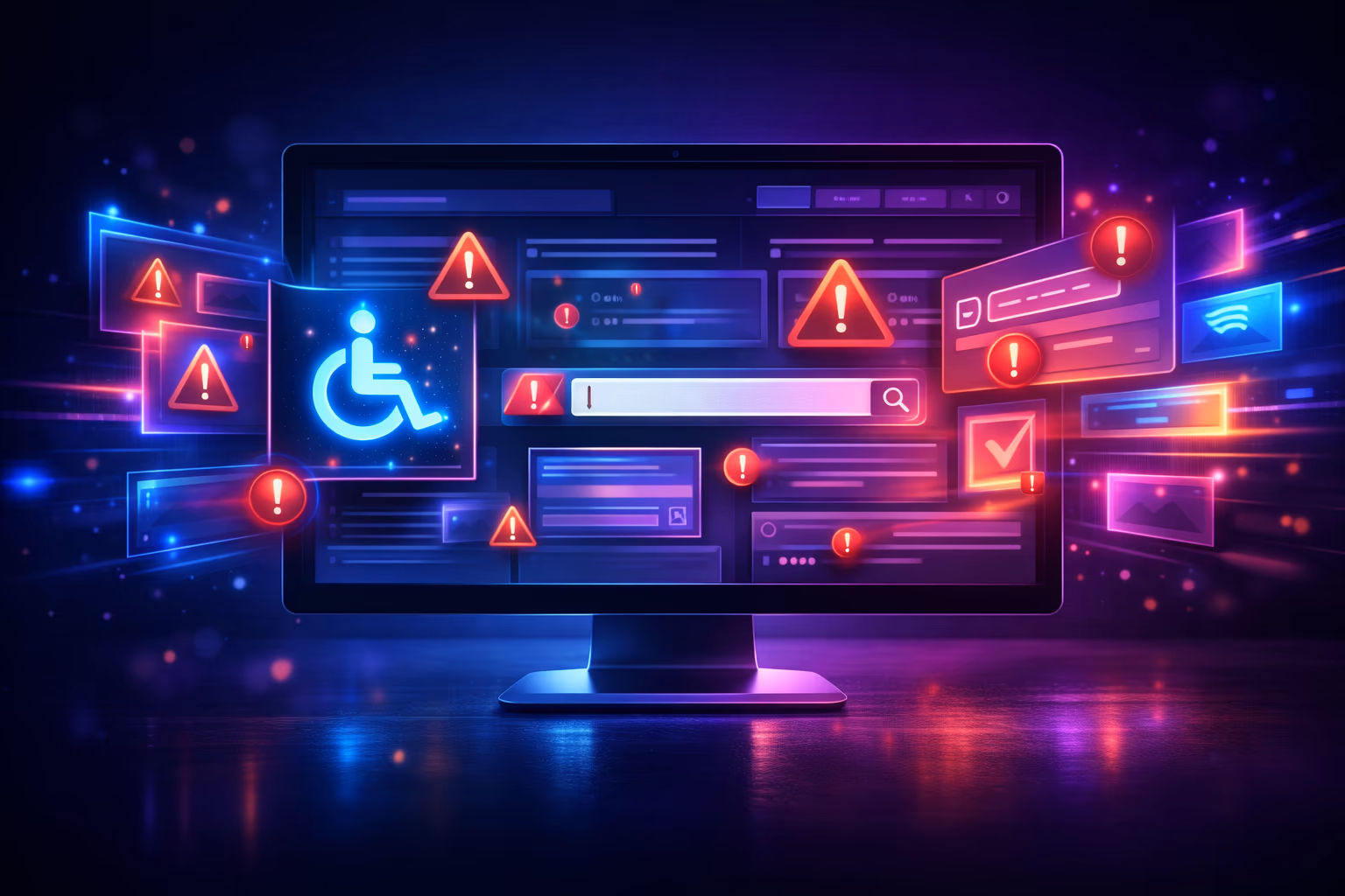 Illustration éditoriale sur les erreurs d’accessibilité web