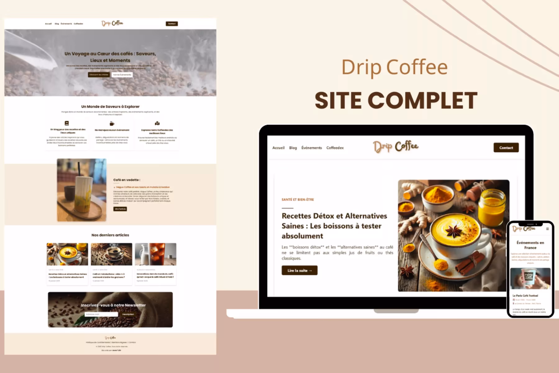 Création site complet - Drip Coffee