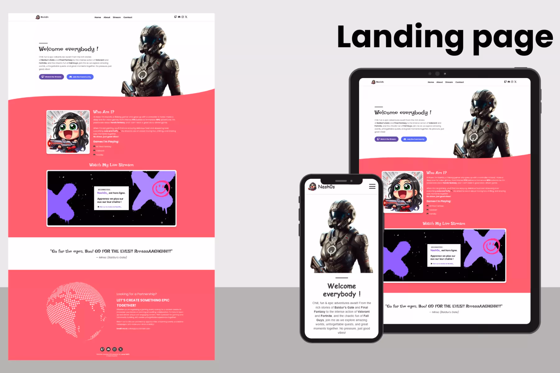 Création landing page - Stream Twitch